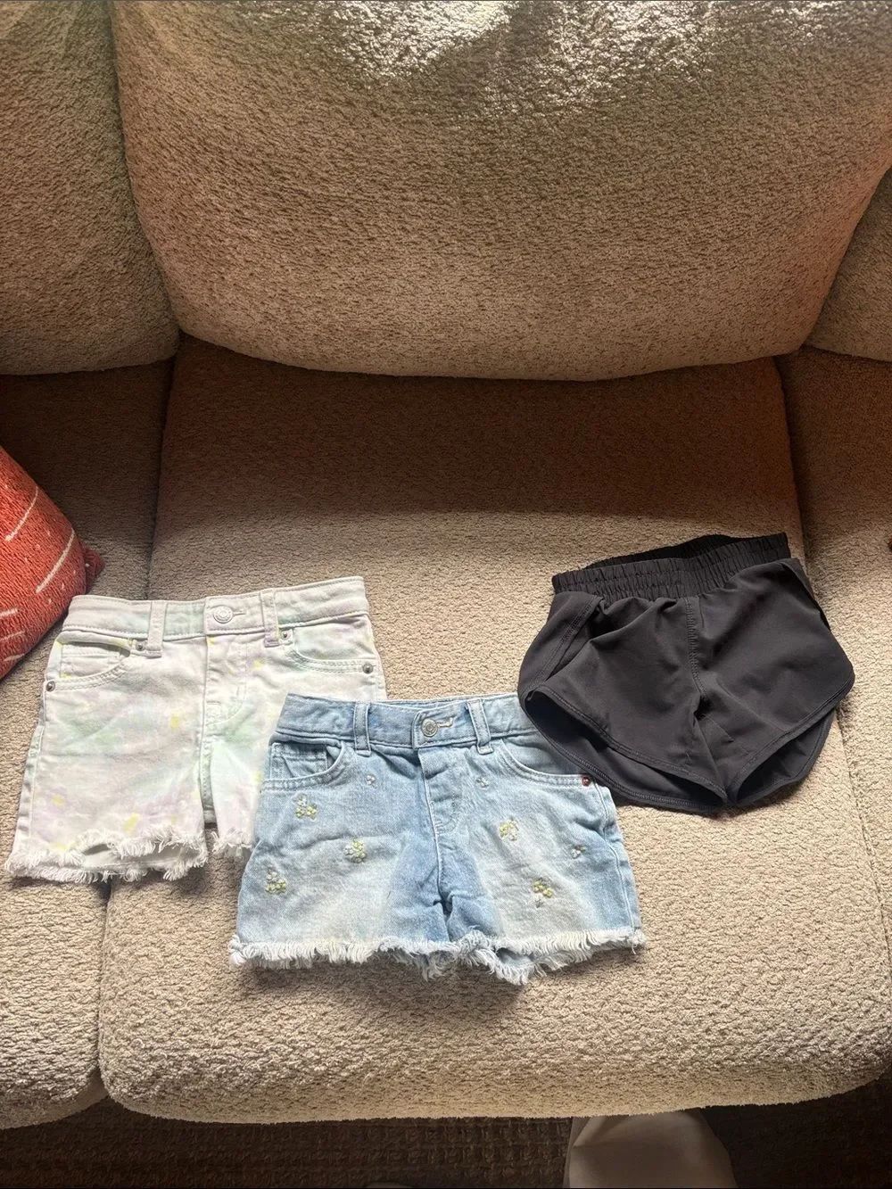 Cat & Jack White Shorts with Pastel Tie-Dye Accents